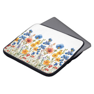 wildflowers botanical nature garden laptop sleeve
