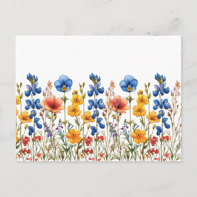 wildflowers botanical nature garden postcard (Front)