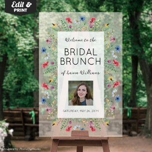 Wildflowers Bridal Shower Bridal Brunch Welcome Acrylic Sign