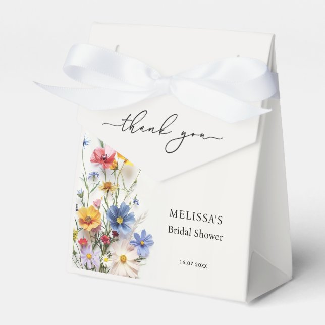Wildflowers Bridal Shower Favor Box (Front Side)