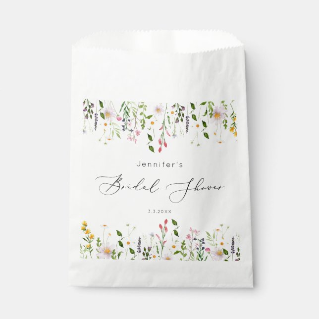 Wildflowers bridal shower favour bag (Front)