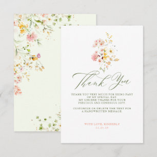 Wildflowers Bridal Shower Little Thank You Card