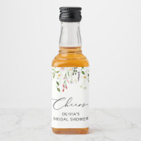 Wildflowers bridal shower mini liquor label