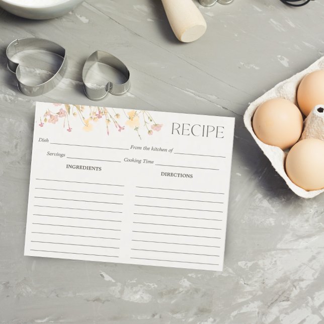 Wildflowers Bridal Shower Recipe Card (Creator Uploaded)