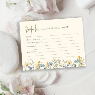Wildflowers bridal shower recipe  enclosure card