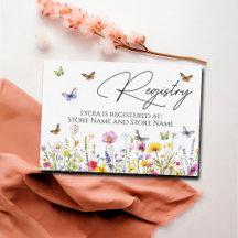 Wildflowers Bridal Shower Registry Card