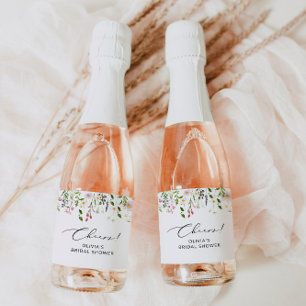Wildflowers bridal shower Sparkling Wine label