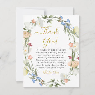  Wildflowers Bridal Shower Thank You Card