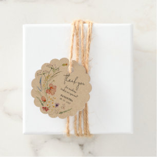 Wildflowers Bridal Shower Thank You Favour Tags
