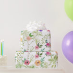 Wildflowers Bridal Shower Wedding Birthday  Wrapping Paper<br><div class="desc">This Shabby Chic Floral Wrapping paper has pink flowers,  yellow flowers,  purple flowers,  and red flowers on a field of green leaves.</div>