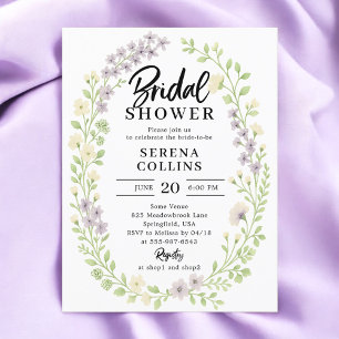 Wildflowers Brush Calligraphy Bridal Shower Postcard