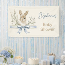 Wildflowers Bunny Baby Shower Banner
