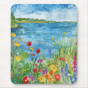 Wildflowers by a Lake Mouse Pad