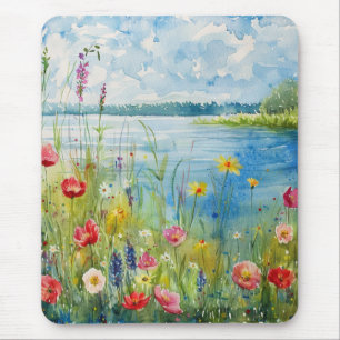 Wildflowers by a Lake Mouse Pad