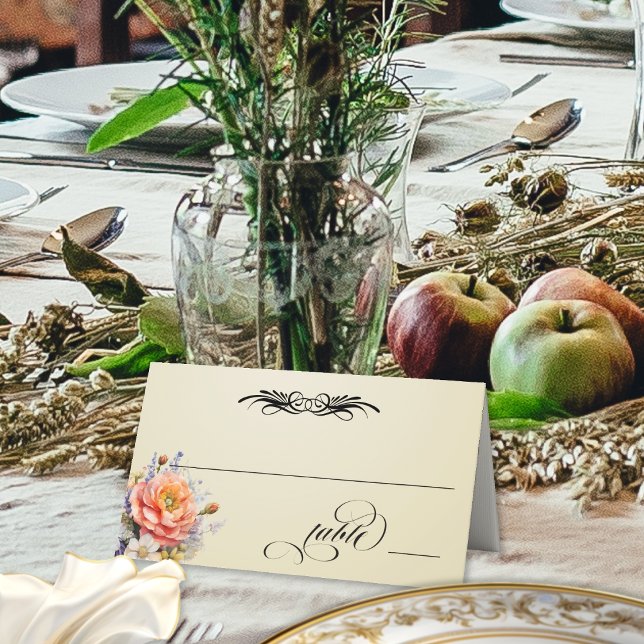Wildflowers & Calligraphy - Wheat Place Card (Creator Uploaded)