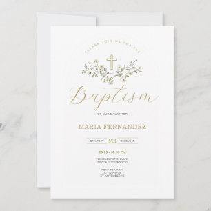 Wildflowers Christening Invitation