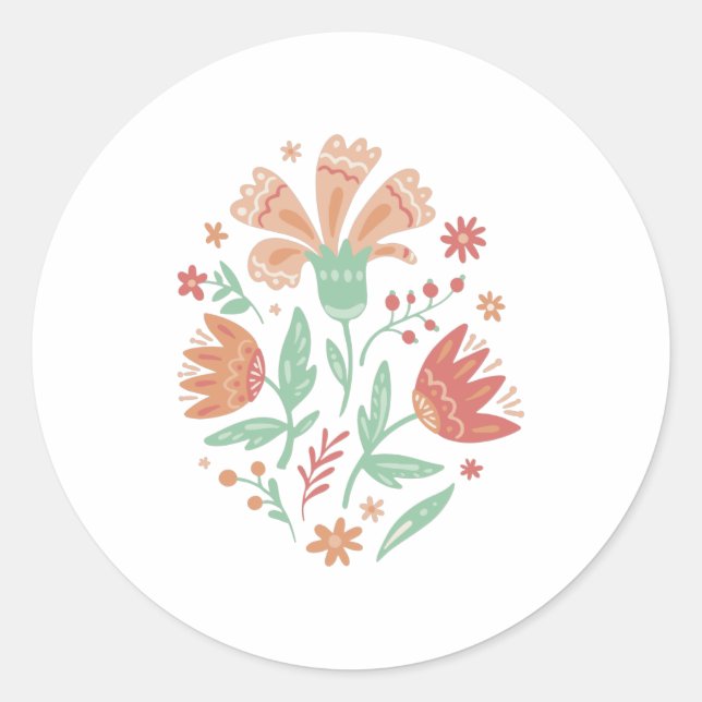 Wildflowers Classic Round Sticker (Front)