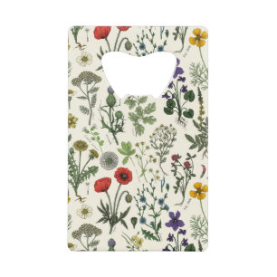 Wildflowers collage credit card bottle opener