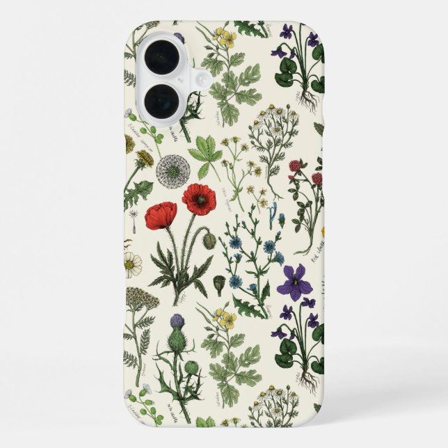Wildflowers collage iPhone case (Back)