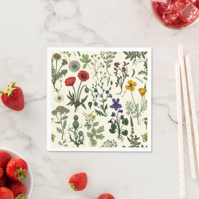 Wildflowers collage napkin (Insitu)