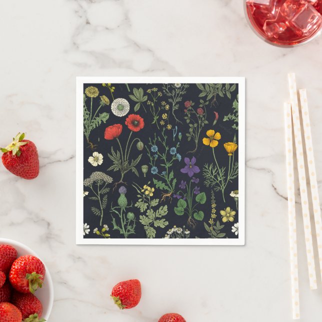 Wildflowers collage napkin (Insitu)