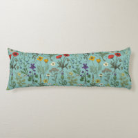 Wildflowers collage on blue