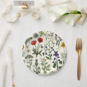 Wildflowers collage paper plate