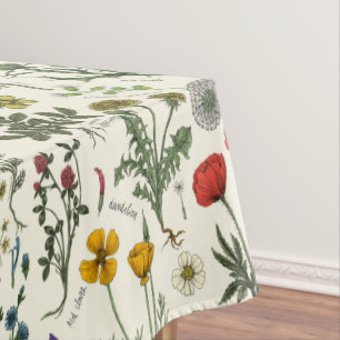 Wildflowers collage tablecloth