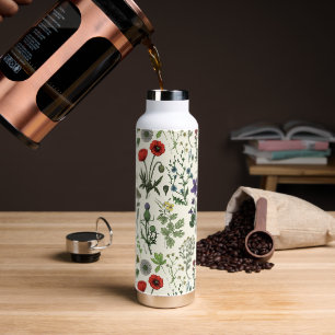 Wildflowers collage water bottle