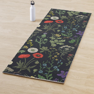 Wildflowers collage yoga mat