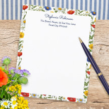 Wildflowers Colourful Floral Border Paper