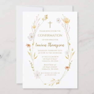 Wildflowers Confirmation Invitation 