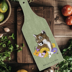 Wildflowers Cougar Mountain Lion Puma  Cutting Board