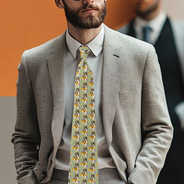 Wildflowers Cougar Mountain Lion Puma  Tie (Creator Uploaded)