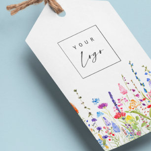 Wildflowers Custom Logo Colour Hang Tags W/String