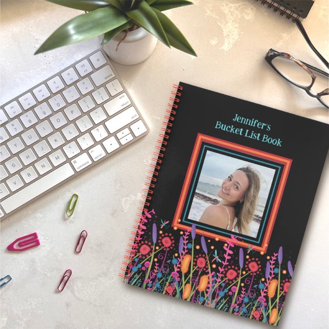 Wildflowers Custom Photo Name Date Bucket List   Notebook (Creator Uploaded)