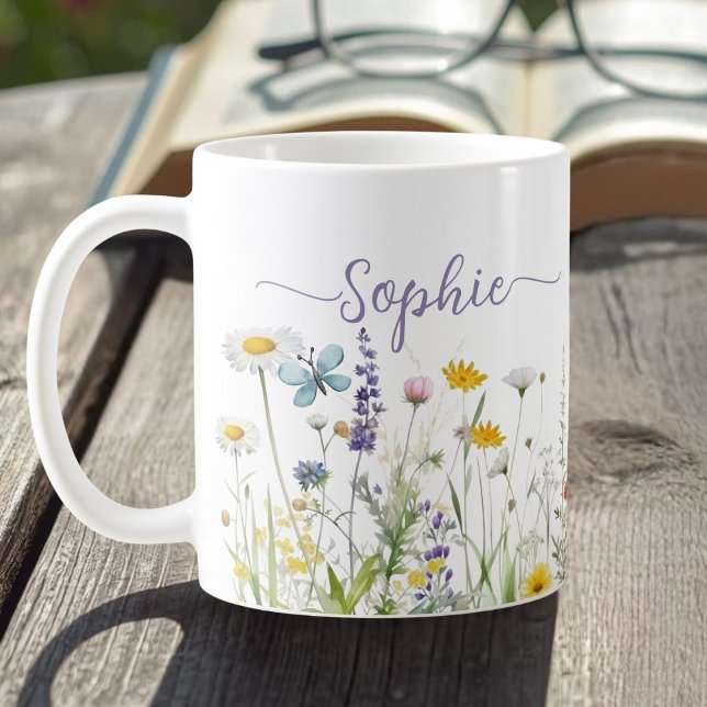 Wildflowers Custom script name Coffee Mug (Creator Uploaded)