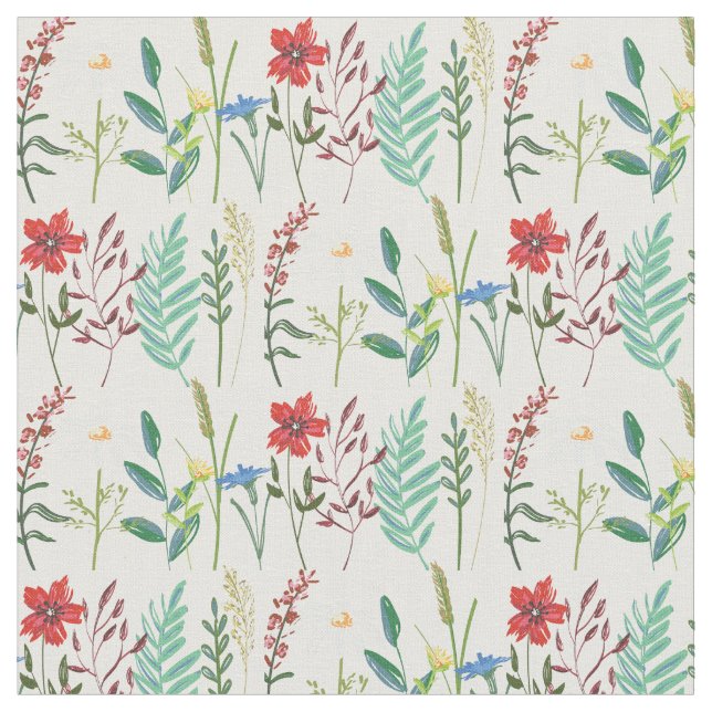 Wildflowers Cute Flowers Fabric (Close Up)