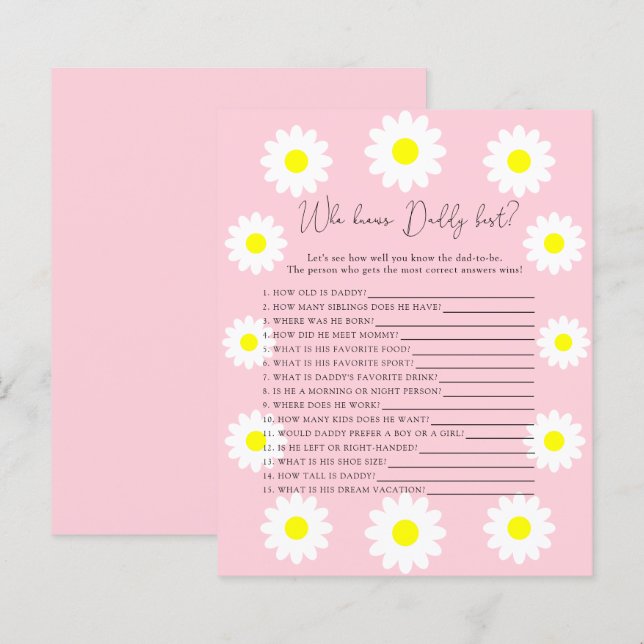 Wildflowers Daisies - Who knows DADDY best (Front/Back)