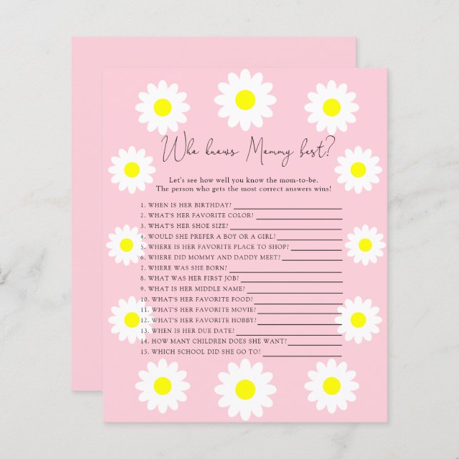 Wildflowers Daisy - Who knows MOMMY best (Front/Back)