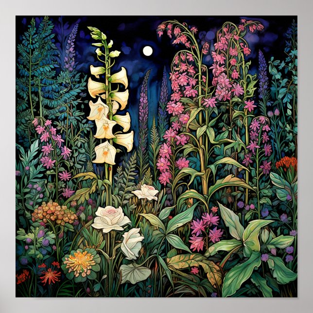 Wildflowers Dark Art Print  (Front)