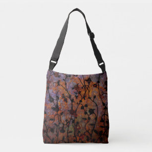 Wildflowers Dark purple orange  Crossbody Bag