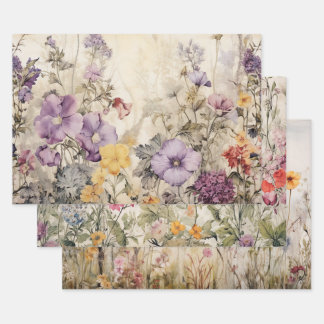 WILDFLOWERS DECOUPAGE DECORATIVE PAPER SET
