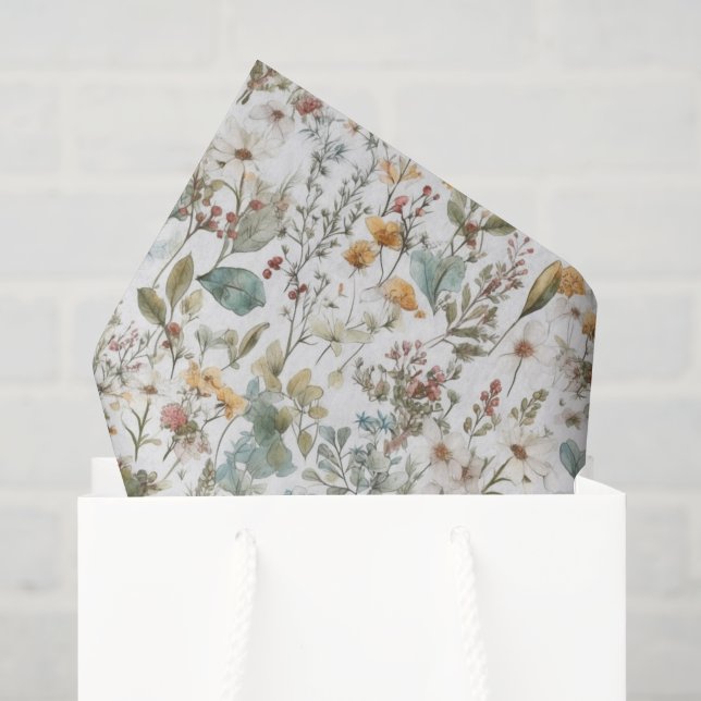 Wildflowers Decoupage Paper, Fall Floral Tissue Paper (Gift Bag)