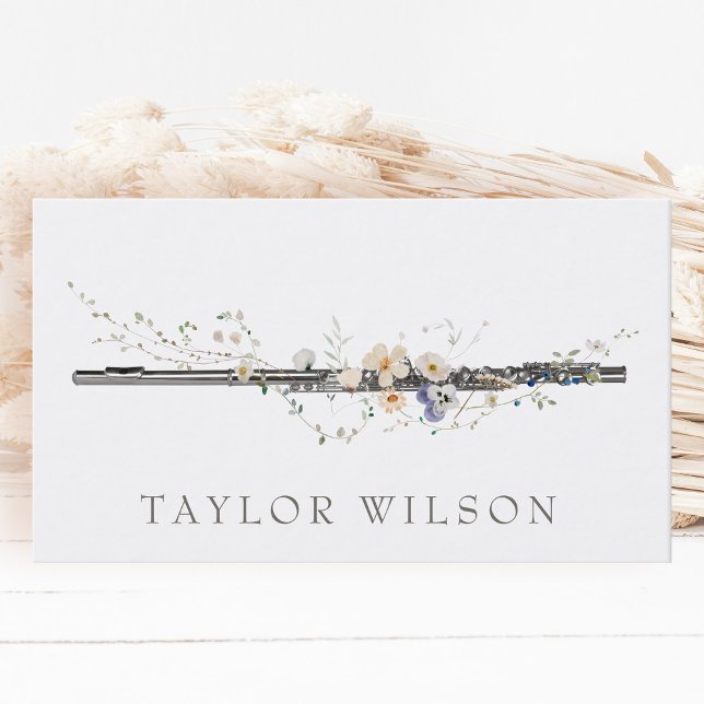 wildflowers design flute teacher business card (Creator Uploaded)
