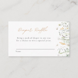 Wildflowers Diaper Raffle Enclosure Card