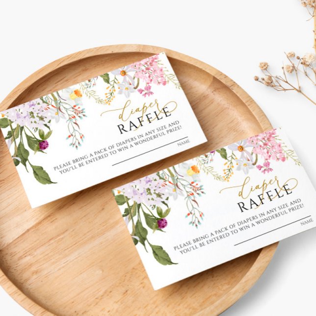 Wildflowers Diaper Raffle Ticket Enclosure Card (Creator Uploaded)