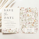 Wildflowers Elegant Boho Save the Date Minimalist<br><div class="desc">This elegant boho save the date minimalist wildflower invitation is the perfect way to announce your upcoming nuptials in a stylish and affordable way. The invitation features a simple design with a wildflower and a modern font. The invitation is customizable with your own text and details, making it the perfect...</div>