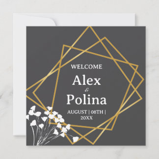 Wildflowers elegant framed welcome invitation