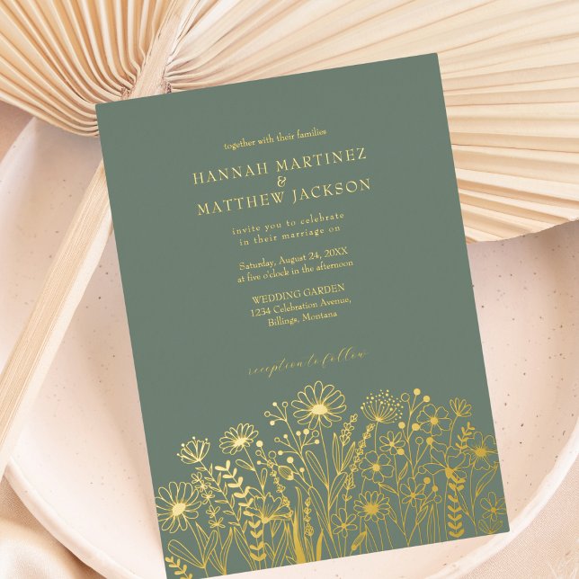 Wildflowers Elegant Sage Green and Gold Wedding (Creator Uploaded)